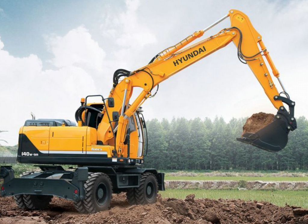 Аренда экскаватора полноповоротный колесный JCB HYUNDAI